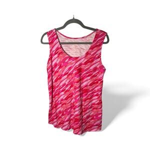 Belle by Kim Gravel Pink Camouflage Sleeveless Tank Top M Scoop Neck